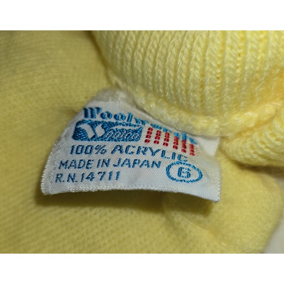 Vintage Baby Knitted Sweater Bootie Shorts Woolworth's 1960s Yellow Acrylic 6M - Picture 2 of 15